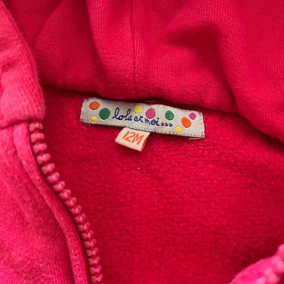 2 Lola et Moi Pink Hoodie Jackets Sweatshirts Sz 12 Months - Picture 4 of 6